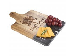 Black Marble and Wood Cutting Board