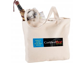 Zippered 12oz Cotton Canvas Shopper Tote