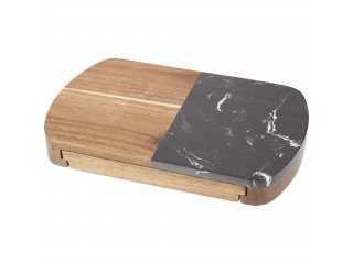 Black Marble Cheese Board Set with Knives