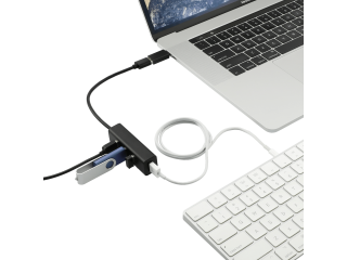Aluminum 4-Port USB 3.0 Hub with Type C Adapter