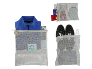 Recycled Cotton Mesh Cinch Pouch Set