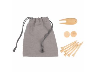 Bamboo Golf Tee Set with Recycled Pouch