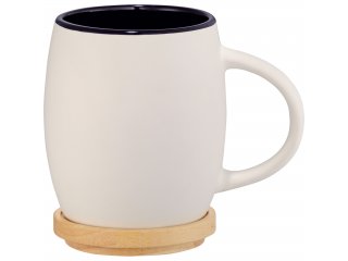 Hearth Ceramic Mug FSC®100% Wood Lid/Coaster 15oz