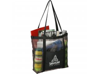 Two-Tone Mesh Shopper Tote