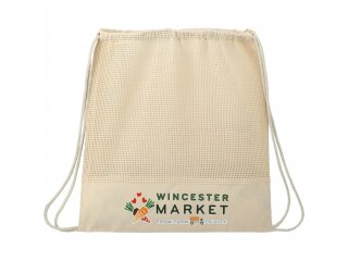 Cotton Mesh Drawstring Bag