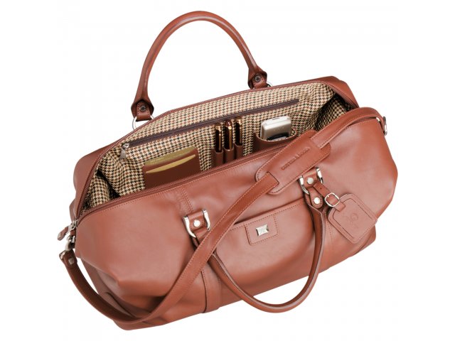 Cutter & Buck® 19" Leather Weekender Duffel Bag