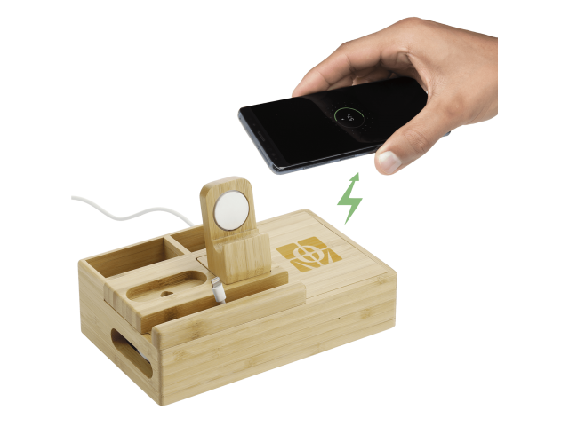 Bamboo Fast Wirelsss Charging Dock Station