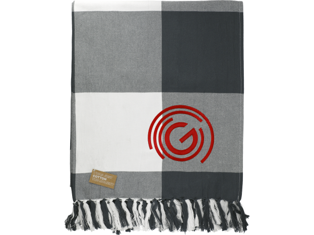 Field & Co. 100% Organic Cotton Check Throw Blanke