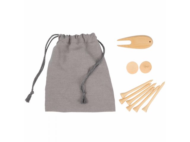 Bamboo Golf Tee Set with Recycled Pouch