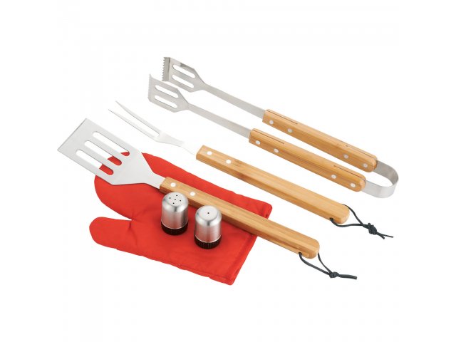 BBQ Now Apron and 7 piece BBQ Set