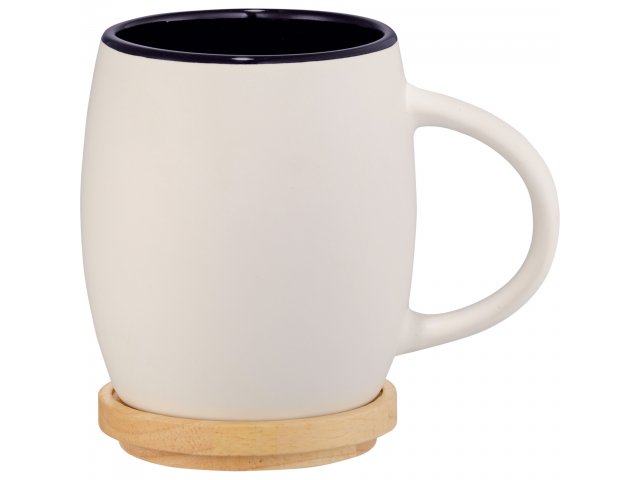 Hearth Ceramic Mug FSC®100% Wood Lid/Coaster 15oz