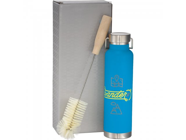 Thor Copper Vacuum Bottle with Brush 22oz