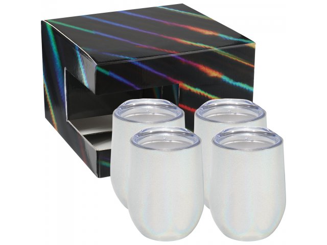 Iridescent Corzo Cup 12oz 4 in 1 Gift Set