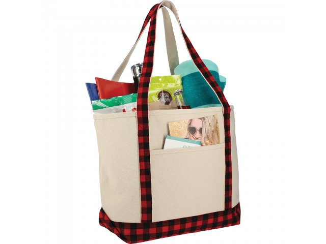 Buffalo Plaid 18oz Cotton Boat Tote