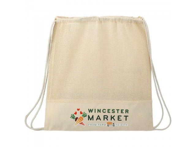 Cotton Mesh Drawstring Bag